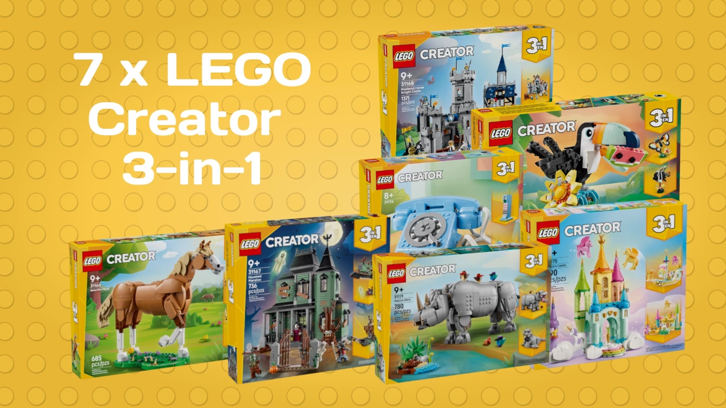 Gloednieuwe LEGO creator 3-in-1 sets, 7 sets op een rijtje