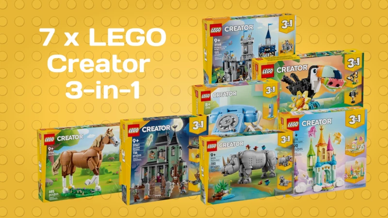 Gloednieuwe LEGO creator 3-in-1 sets, 7 sets op een rijtje