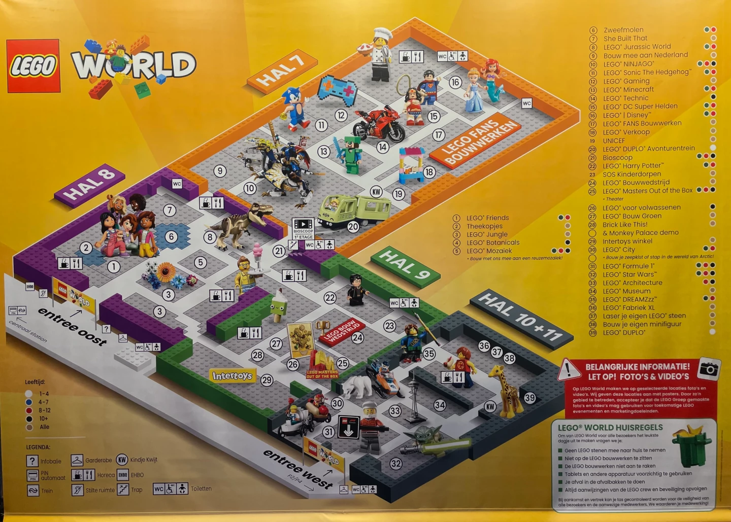 De plattegrond van LEGO World 2025