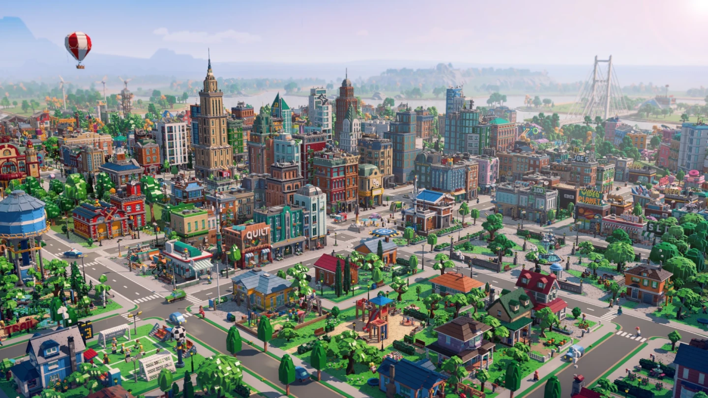Een prachtig shot van een gebouwde LEGO stad. Beeld: Paradox Interactive / The LEGO Group
