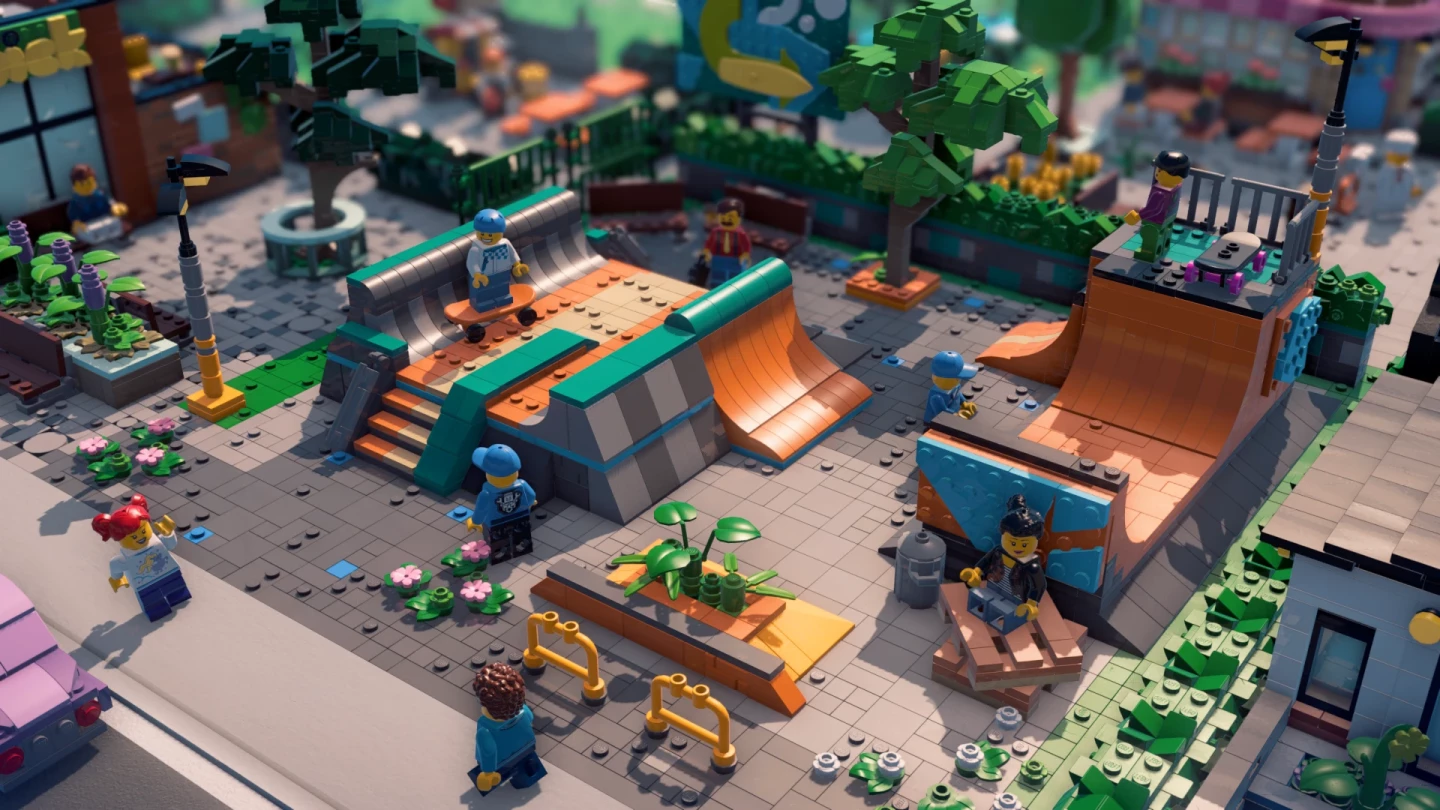 Er is veel detail terug te vinden in de stad. Beeld: Paradox Interactive / The LEGO Group