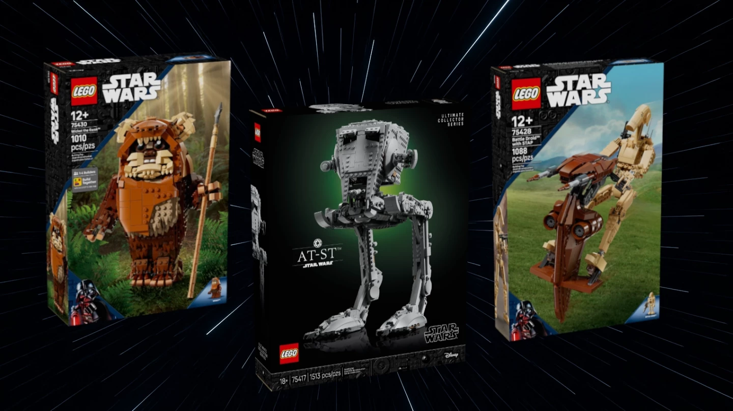 Nieuwe LEGO Star Wars sculptures: Wicket, AT-ST en Battle Droid