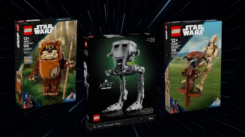Nieuwe LEGO Star Wars sculptures: Wicket, AT-ST en Battle Droid