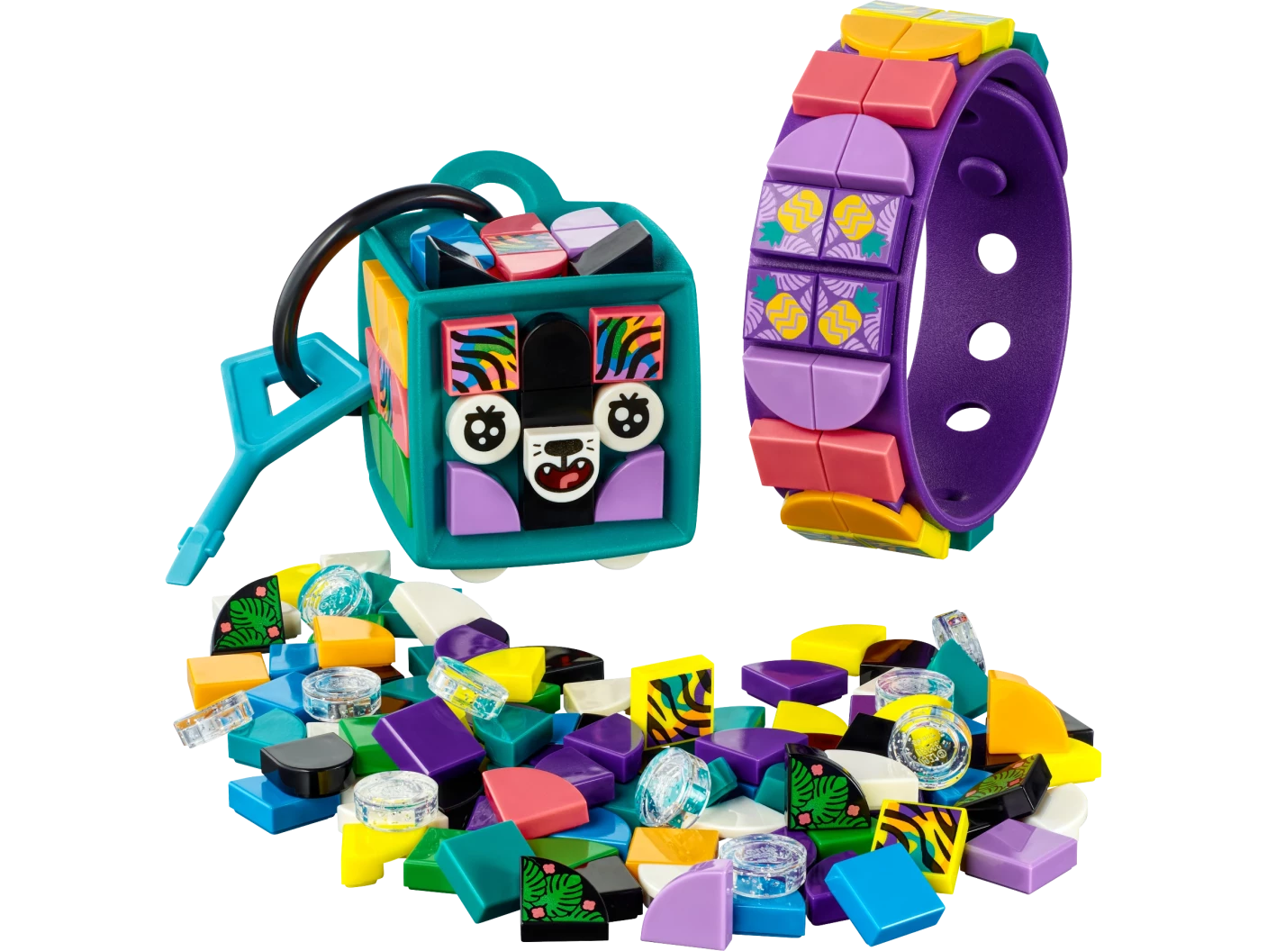 Neontijger - armband & tassenhanger