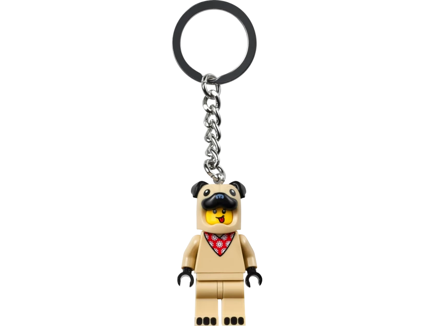 Jongen in Franse buldogpak sleutelhanger