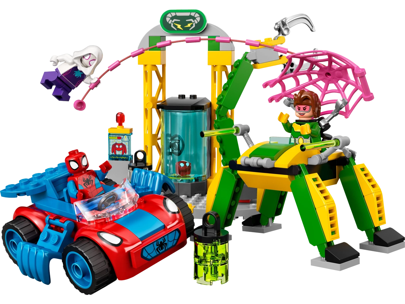 Spider-Man op Doc Ocks lab