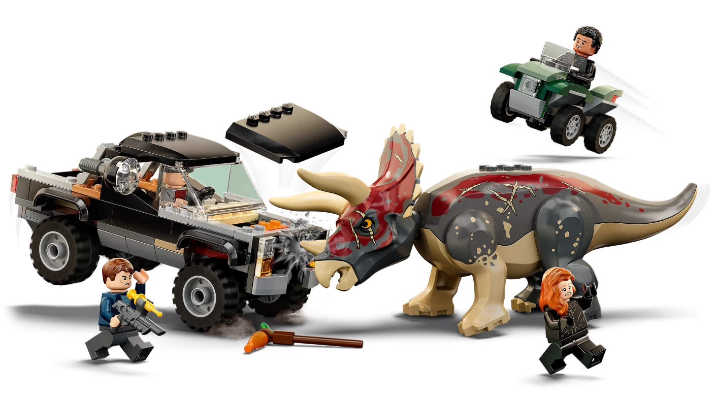 Triceratops pick-up truck hinderlaag