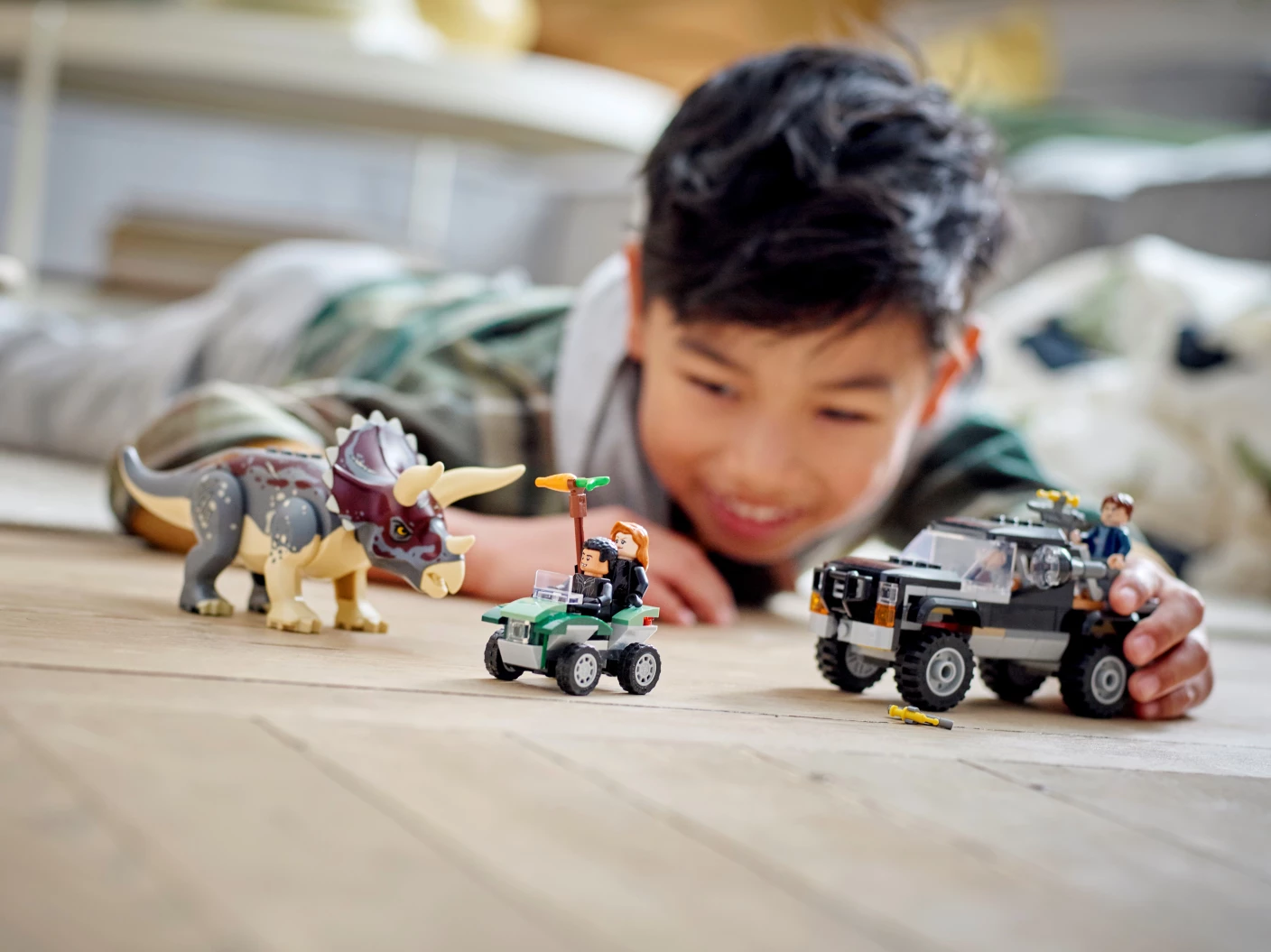 Triceratops pick-up truck hinderlaag