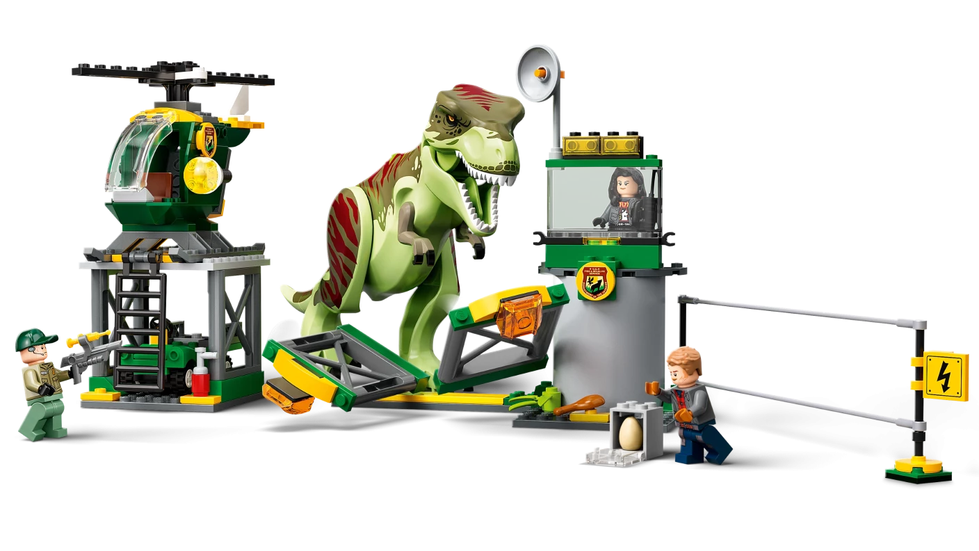 T. rex dinosaurus ontsnapping