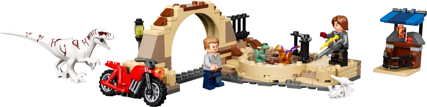 Atrociraptor dinosaurus motorachtervolging