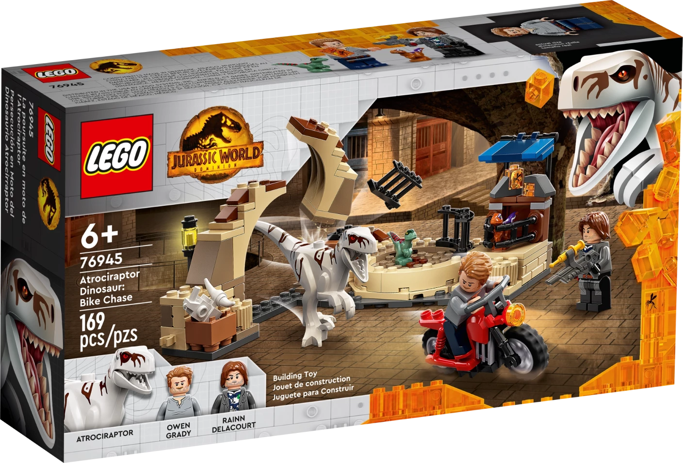 Atrociraptor dinosaurus motorachtervolging