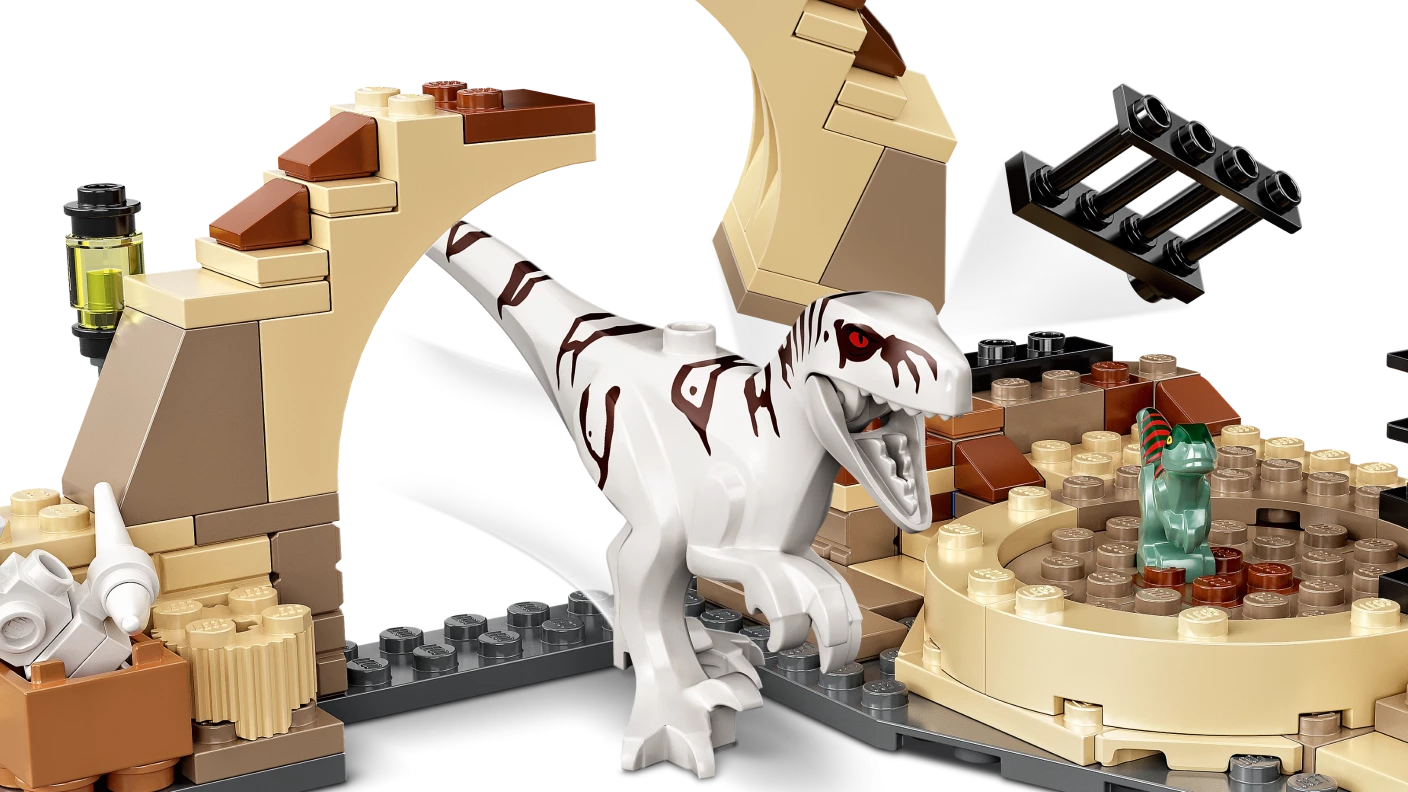 Atrociraptor dinosaurus motorachtervolging