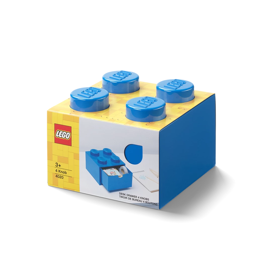 Bureaulade met 4 noppen – blauw