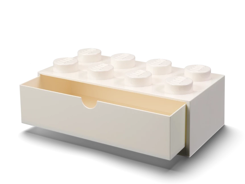 Bureaulade met 8 noppen - wit