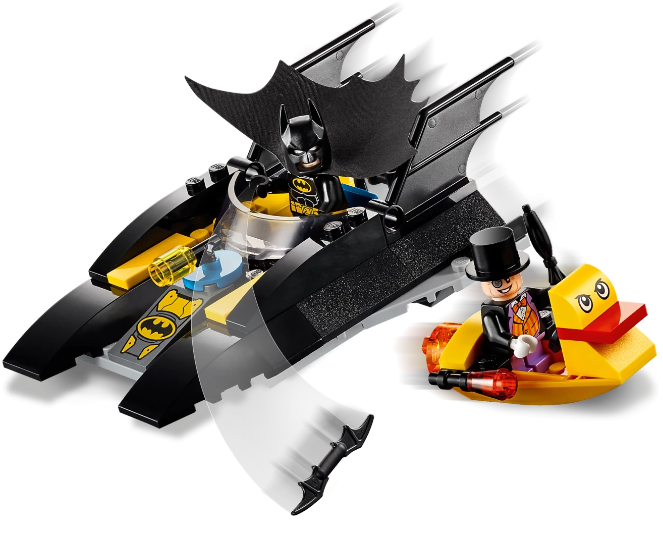 Batboot de Penguin achtervolging