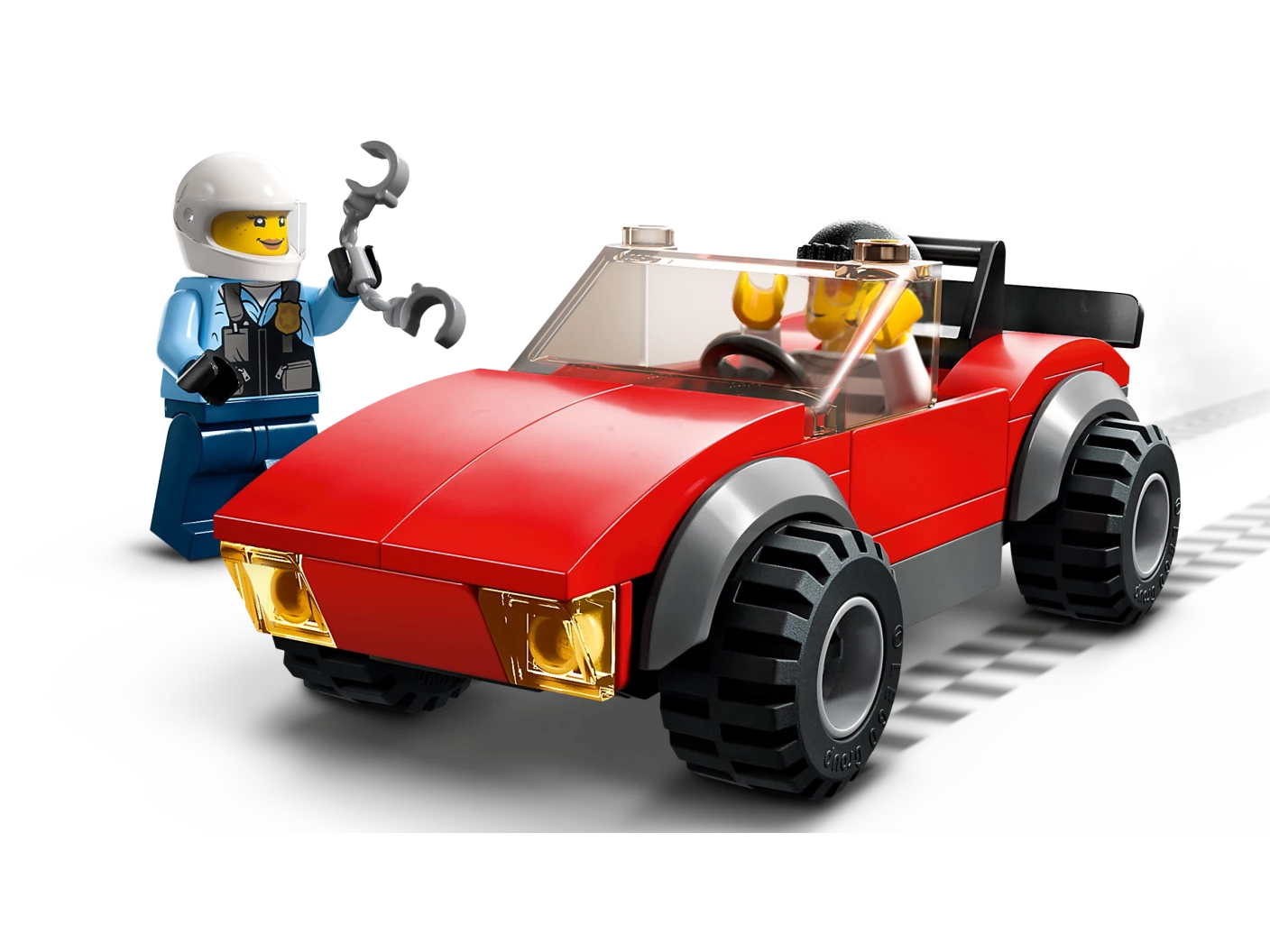 Achtervolging auto op politiemotor