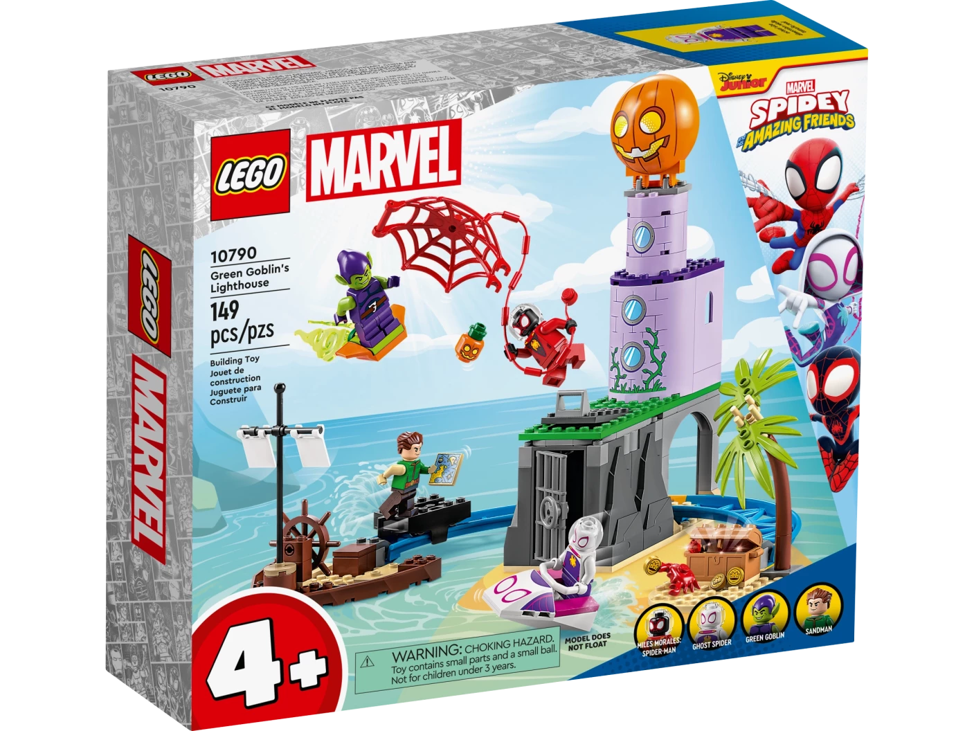 Team Spidey bij de vuurtoren van Green Goblin
