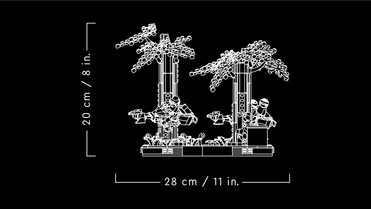 Endor™ speederachtervolging diorama