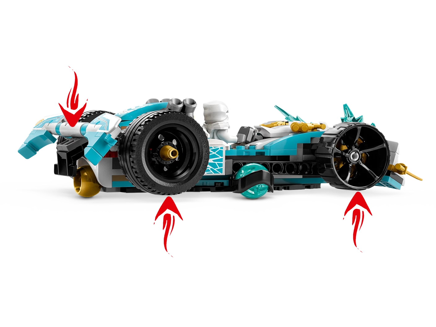 Zane’s drakenkracht Spinjitzu racewagen