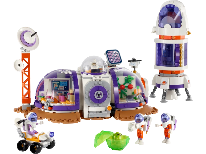 Ruimtebasis op Mars en raket