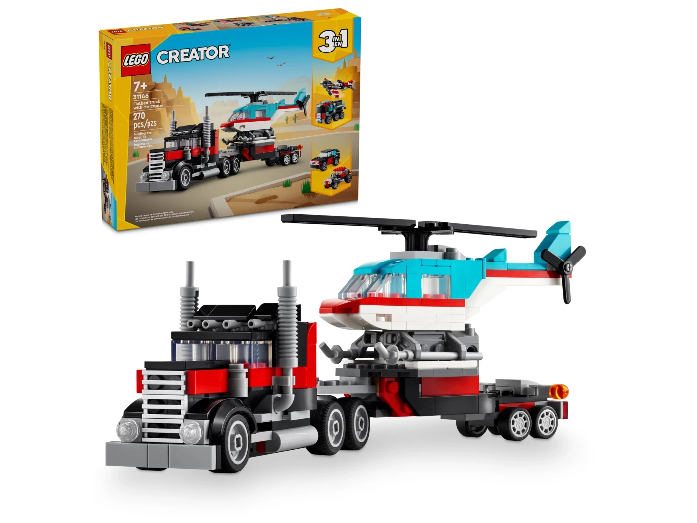 Truck met helikopter