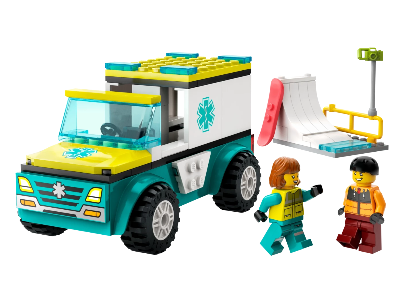 Ambulance en snowboarder