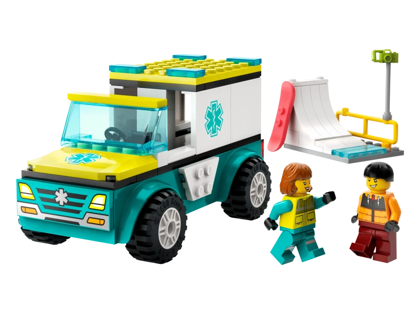 Ambulance en snowboarder