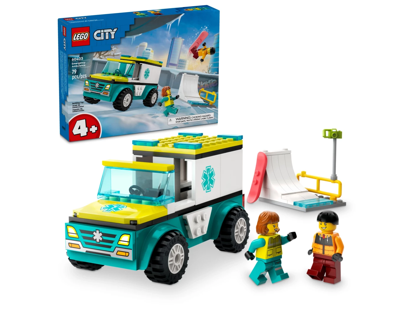 Ambulance en snowboarder
