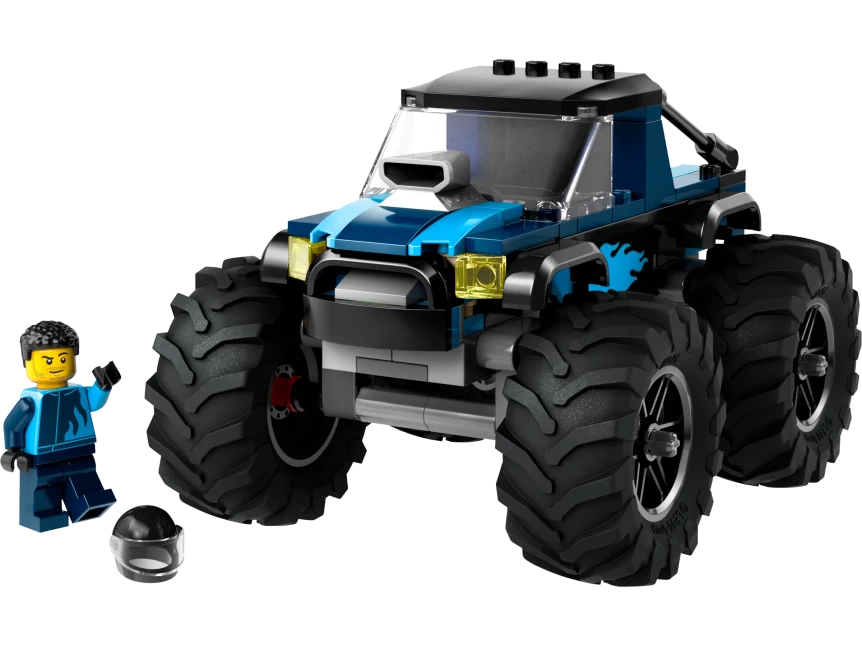 Blauwe monstertruck