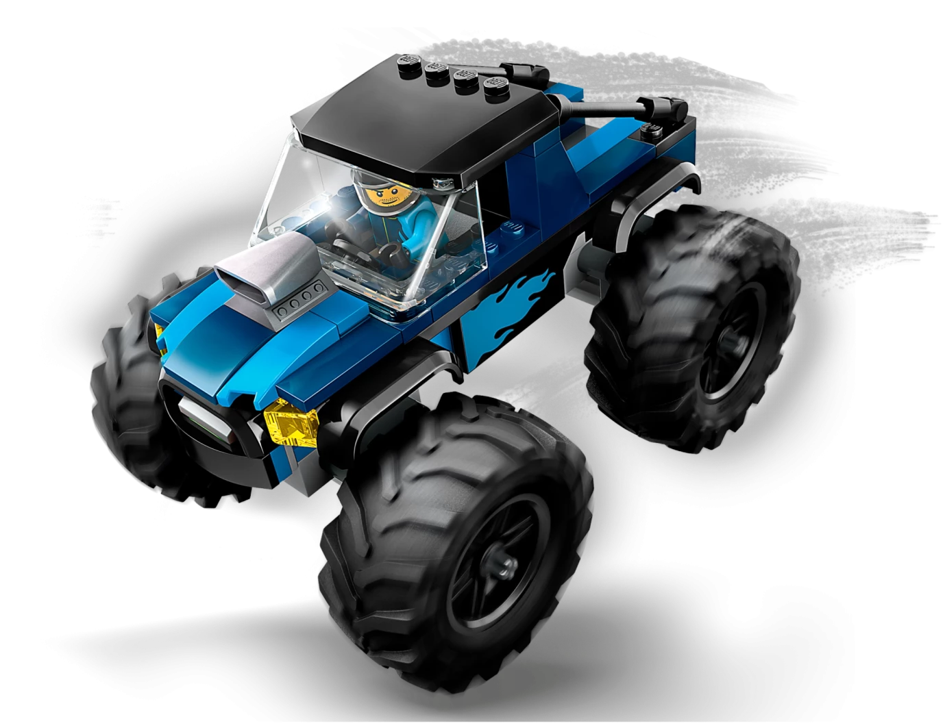 Blauwe monstertruck