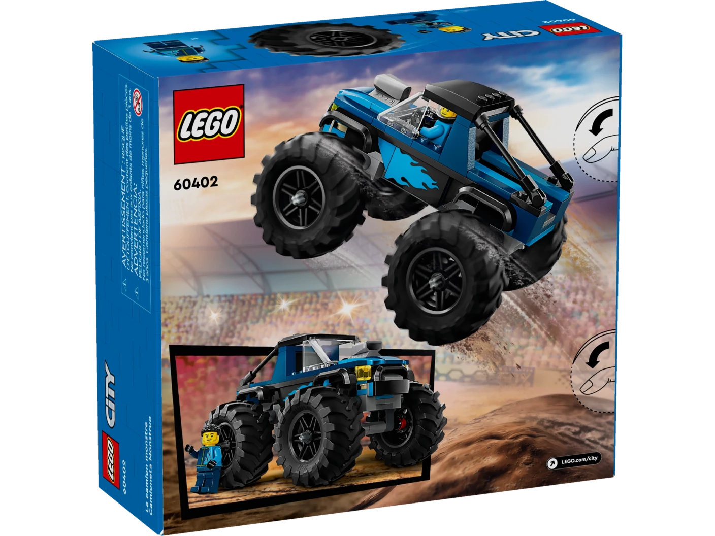 Blauwe monstertruck