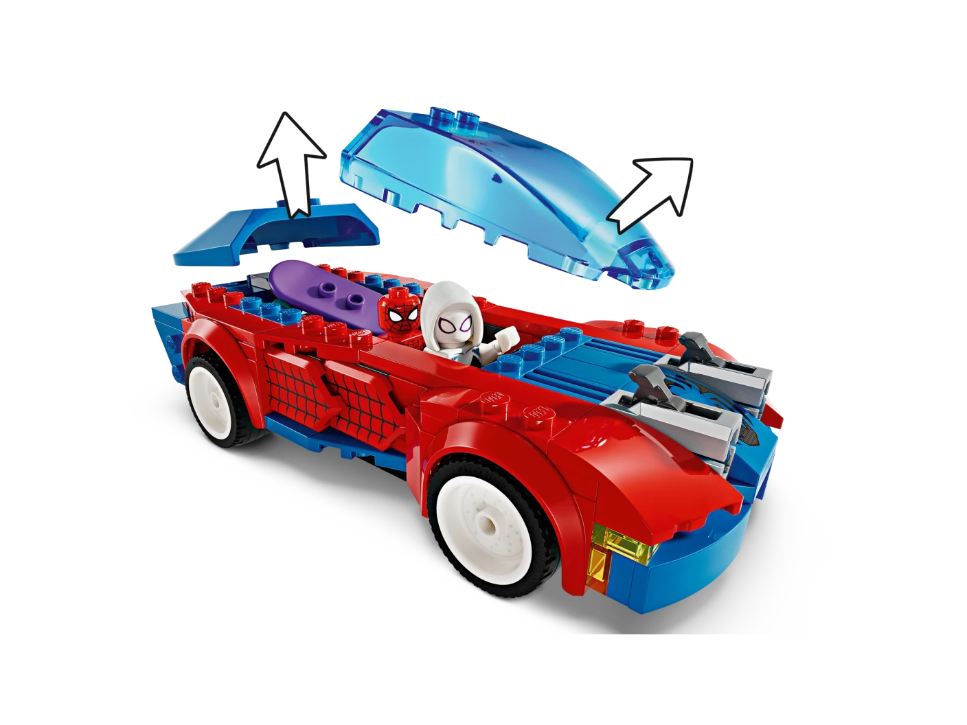 Spider-Man racewagen en Venom Green Goblin