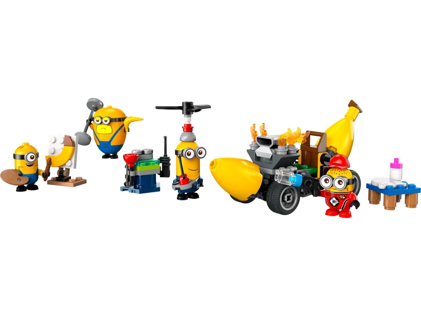 Minions en bananenauto