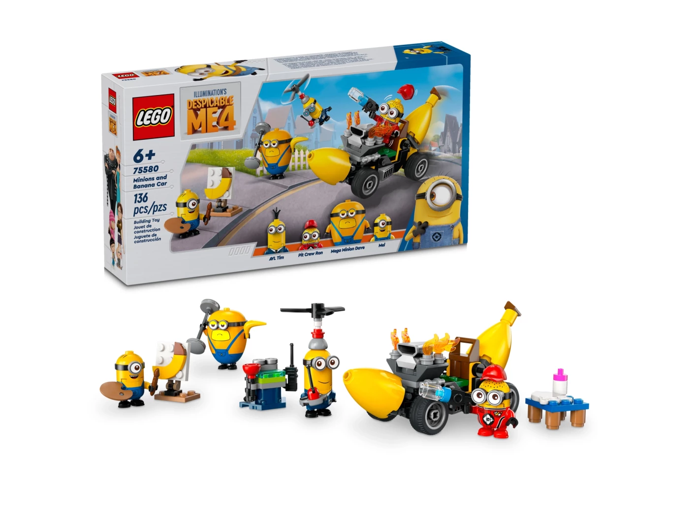 Minions en bananenauto