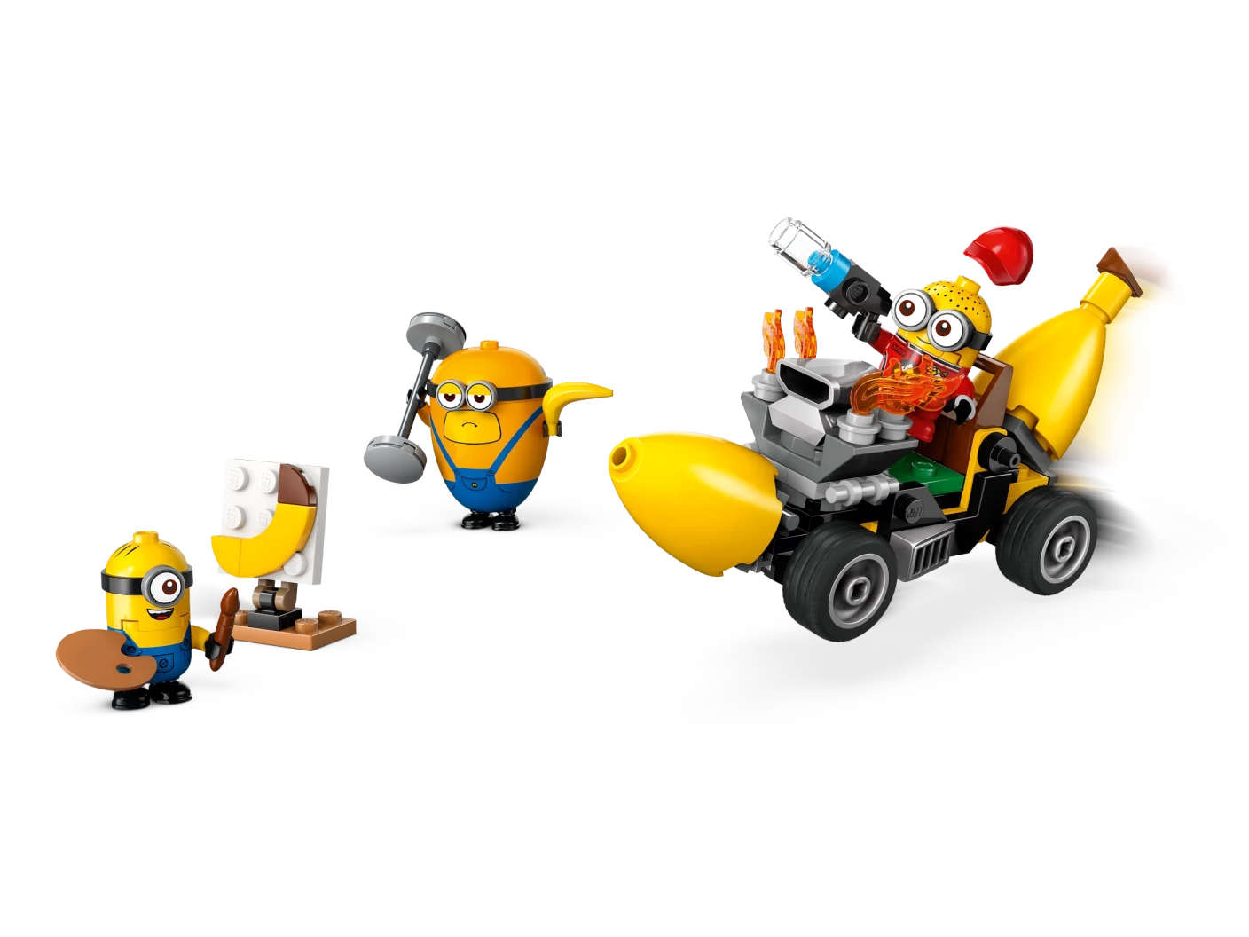 Minions en bananenauto