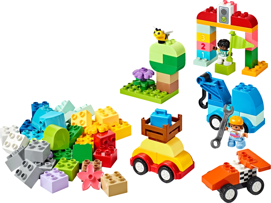 Auto's en vrachtwagens in opbergdoos