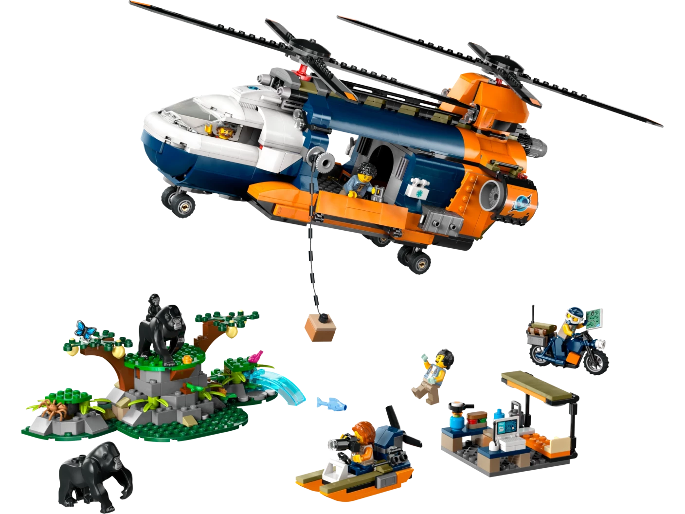 Jungleonderzoekers: helikopter bij de basis