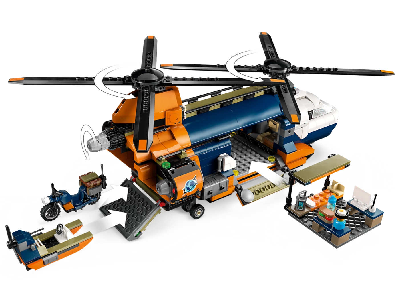Jungleonderzoekers: helikopter bij de basis