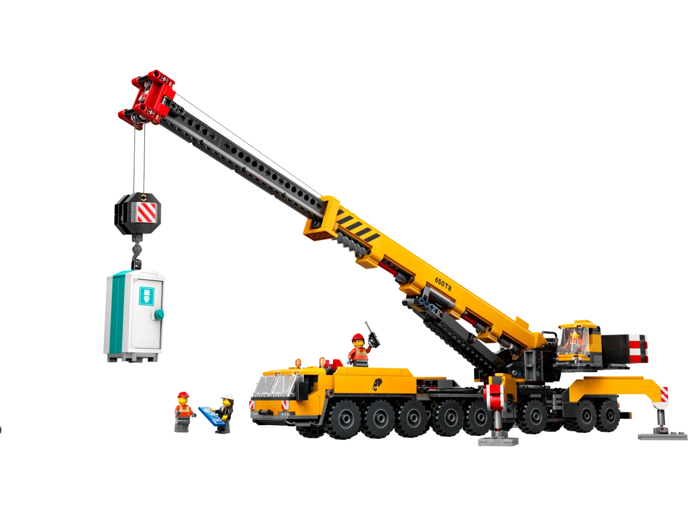 Gele mobiele bouwkraan
