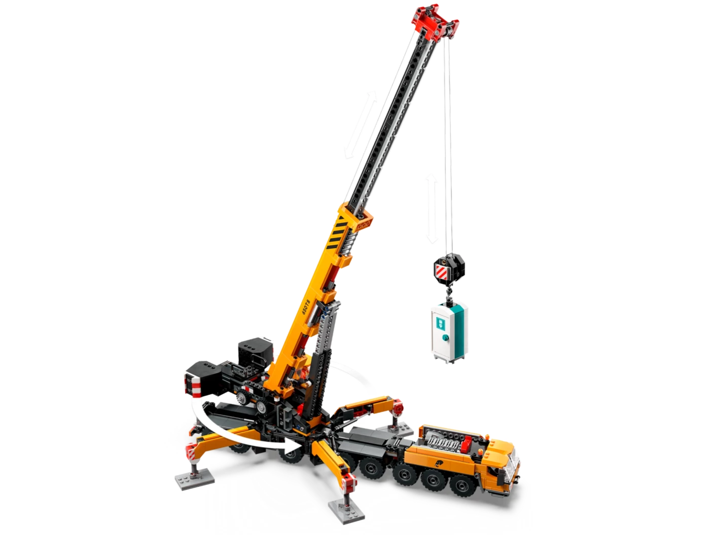 Gele mobiele bouwkraan