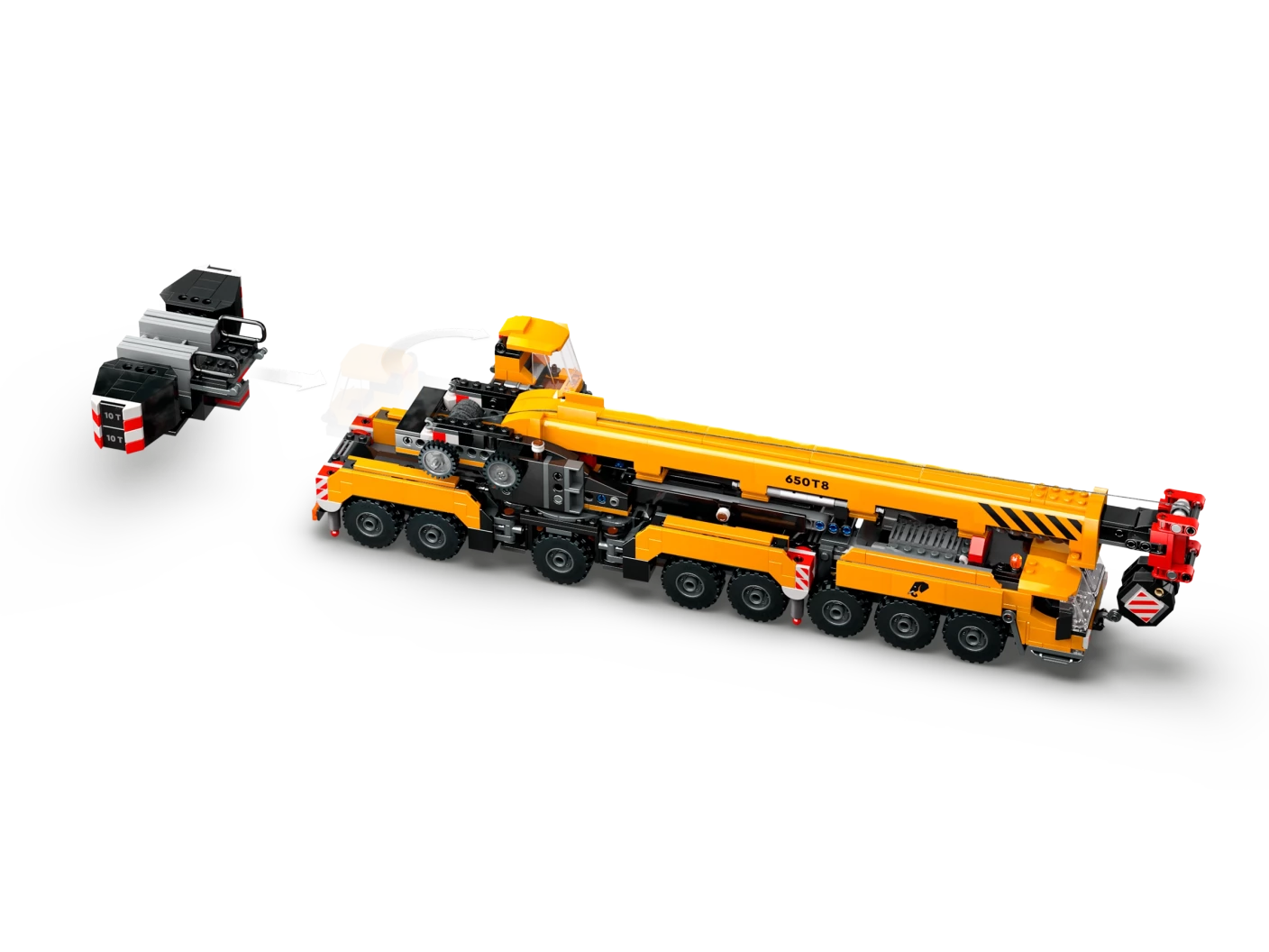 Gele mobiele bouwkraan