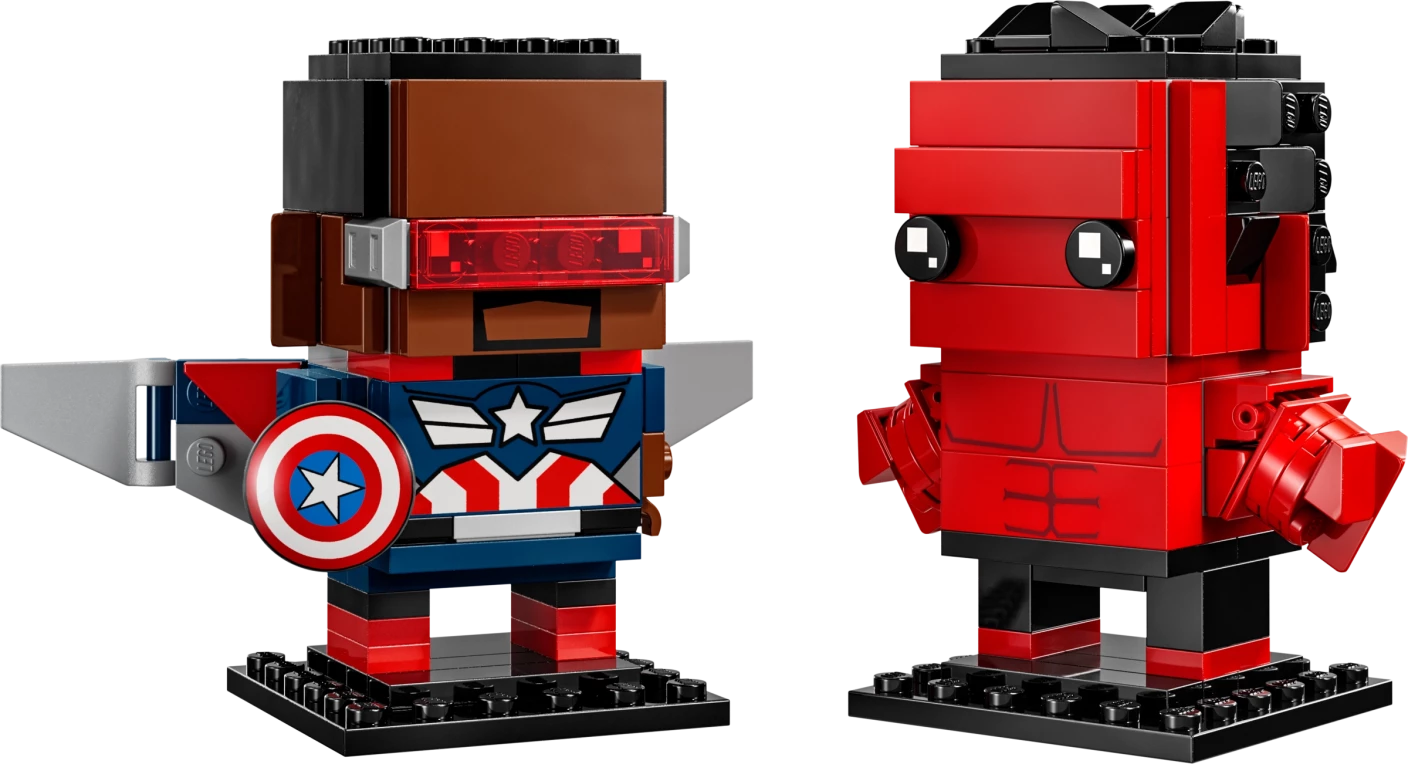 Captain America en Rode Hulk figuren
