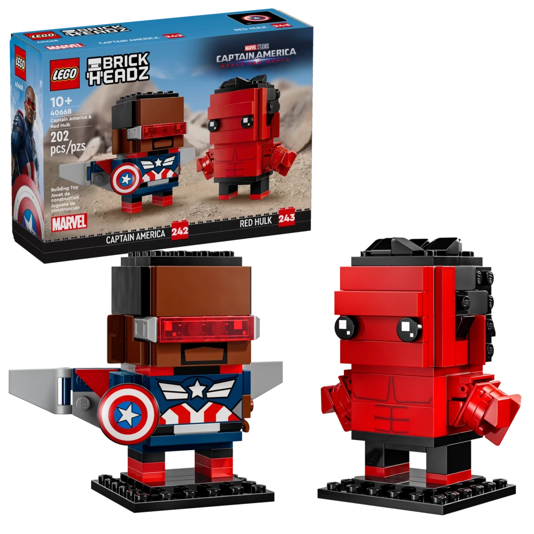 Captain America en Rode Hulk figuren
