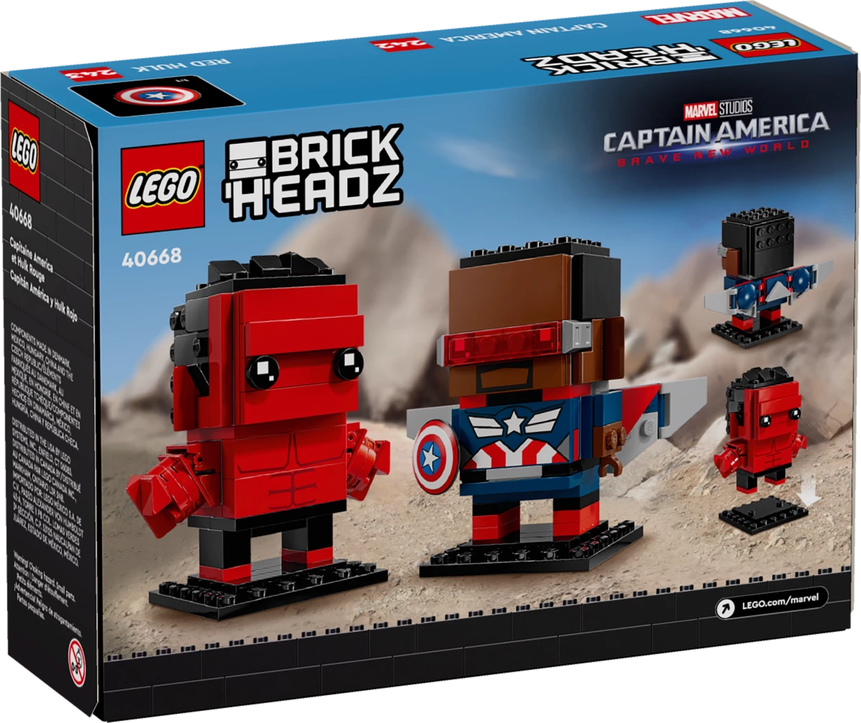 Captain America en Rode Hulk figuren