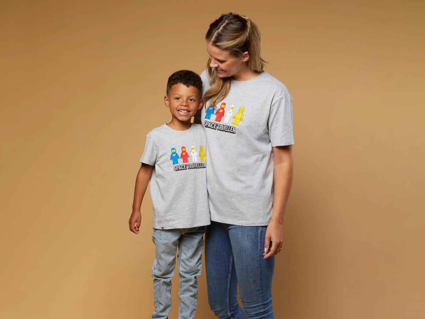 Ruimtereizigers T-shirt met korte mouwen voor volwassenen – grijs gemêleerd