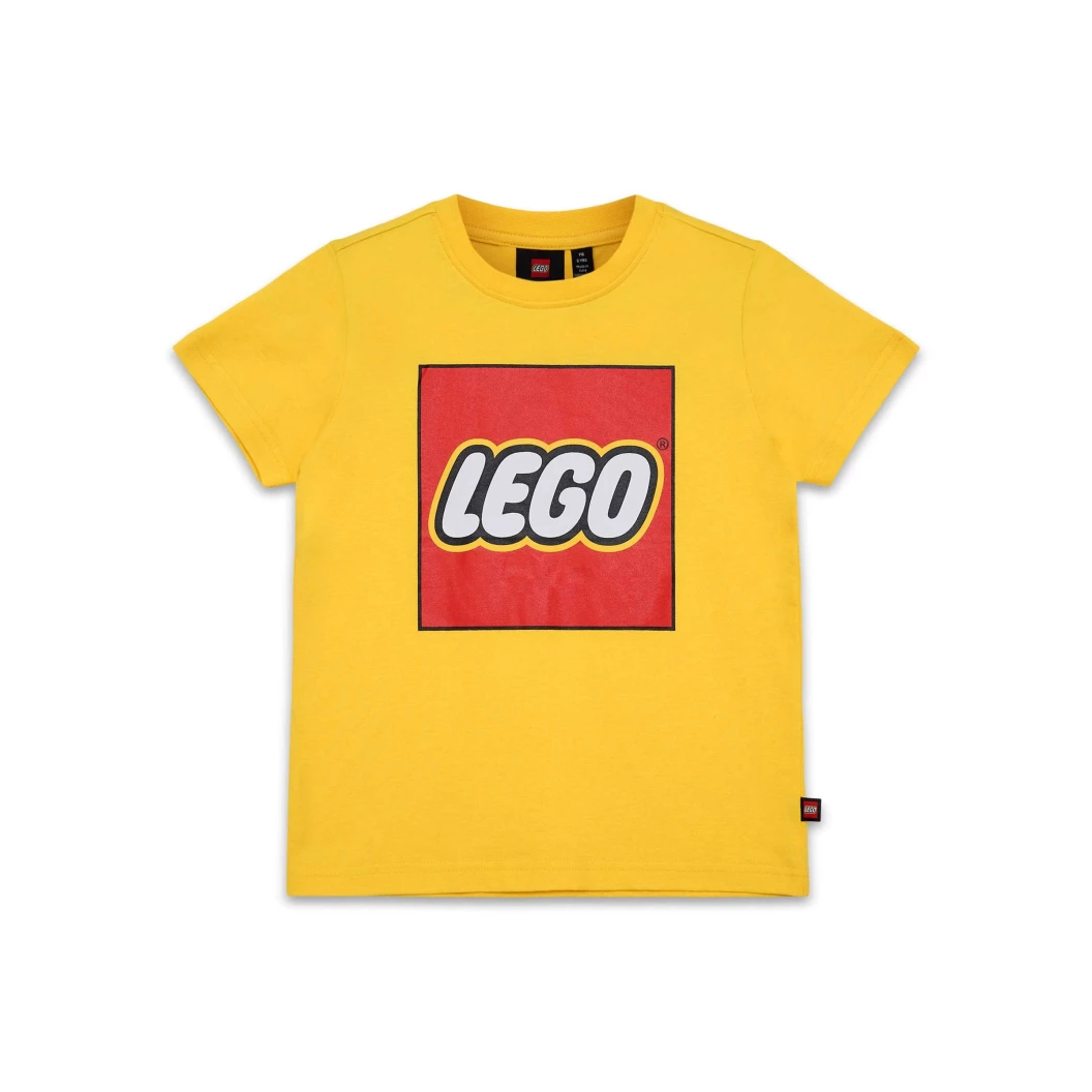 T-shirt met korte mouwen en logo voor kinderen – geel