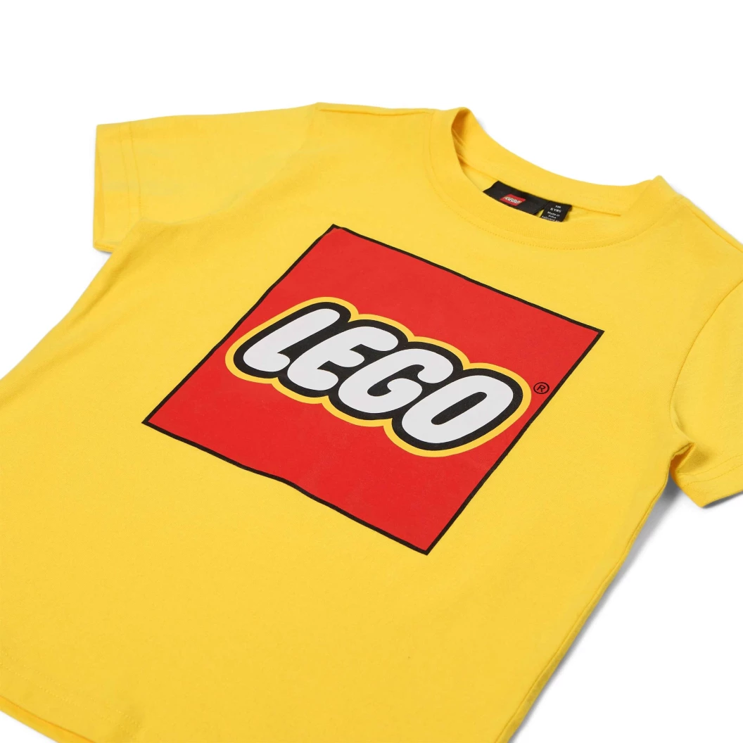 T-shirt met korte mouwen en logo voor kinderen – geel