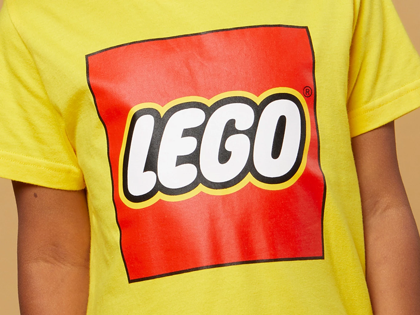 T-shirt met korte mouwen en logo voor kinderen – geel