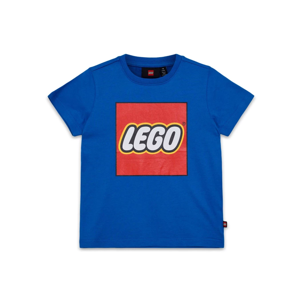 T-shirt met korte mouwen en logo voor kinderen – blauw
