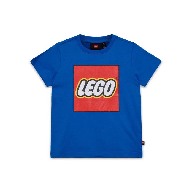 T-shirt met korte mouwen en logo voor kinderen - blauw